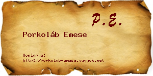 Porkoláb Emese névjegykártya