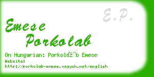 emese porkolab business card